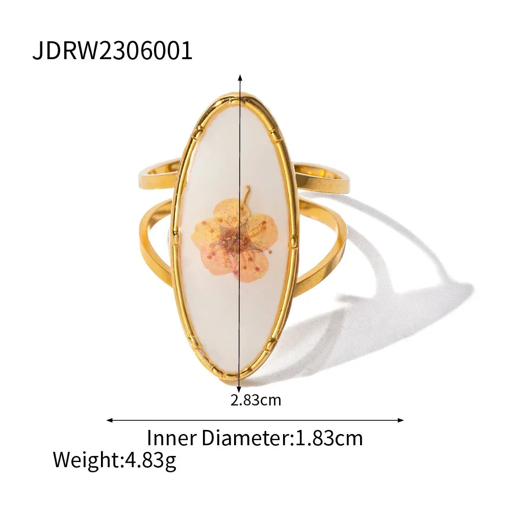 18k Gold Plated Minimalist Ring - Piña Colada
