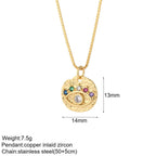 Gold Pendant Long Stainless Steel Chains - Piña Colada