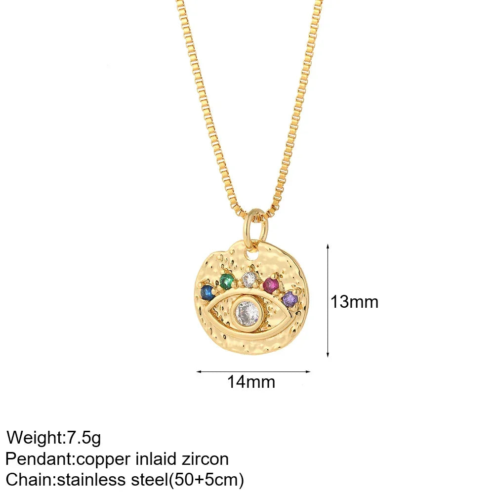 Gold Pendant Long Stainless Steel Chains - Piña Colada