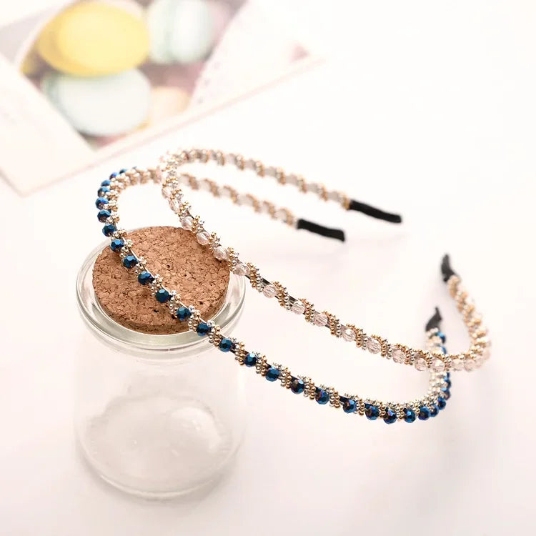 Crystal Pearl Rhinestone Hairband - Piña Colada