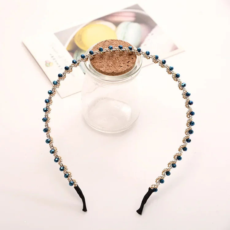Crystal Pearl Rhinestone Hairband - Piña Colada