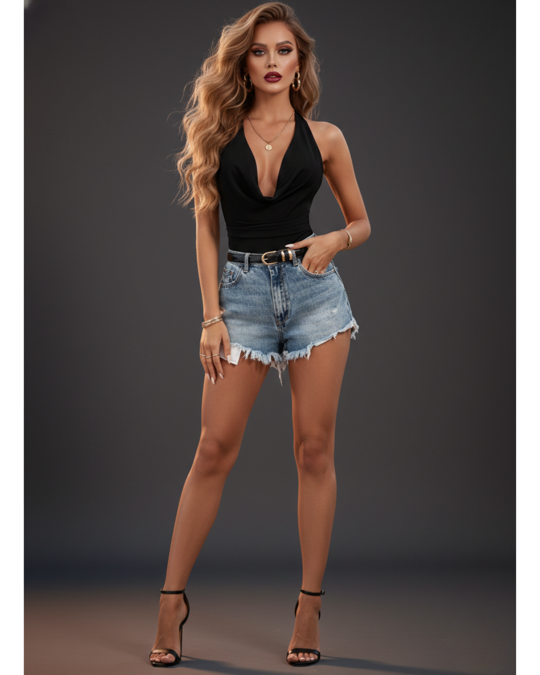 Deep V-Neck Bodysuit