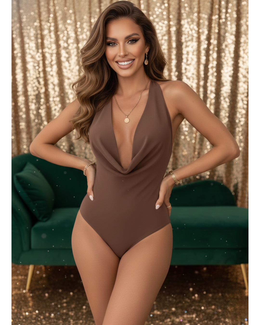 Deep V-Neck Bodysuit