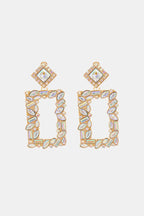 Square Shape Glass Stone Dangle Earrings - Piña Colada