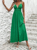 Crisscross Back Smocked Maxi Cami Dress - Piña Colada
