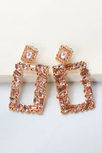 Square Shape Glass Stone Dangle Earrings - Piña Colada