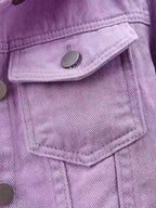 Full Size Cropped Denim Jacket Plus Size - Piña Colada
