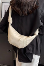 Zenana Vegan Leather Croissant Crossbody Bag - Piña Colada