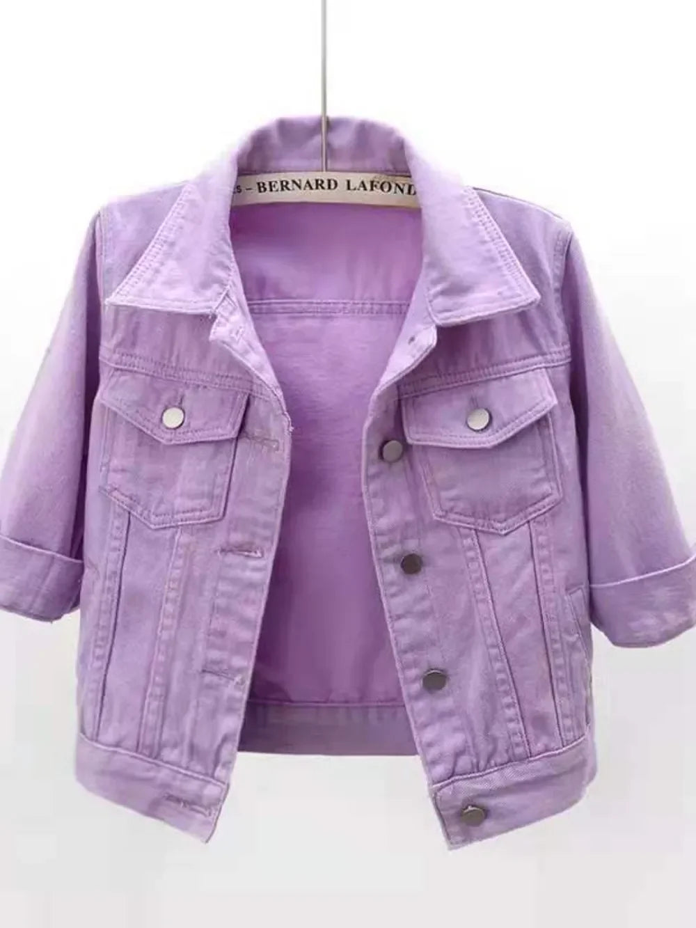 Full Size Cropped Denim Jacket Plus Size - Piña Colada