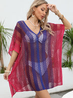 Rainbow Gradient Crochet Beach Cover Up - Piña Colada