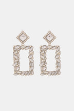 Square Shape Glass Stone Dangle Earrings - Piña Colada