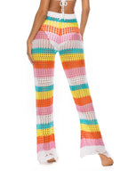 Cutout Contrast High Waist Swim Pants - Piña Colada