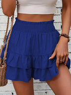 Ruffle Layered High Waist Casual Skort - Piña Colada