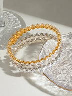 Stainless Steel Inlaid Zircon Bracelet - Piña Colada