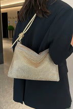 Rhinestone Knotted Strap Crossbody Bag - Piña Colada