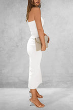 Slit Tube Midi Dress - Piña Colada