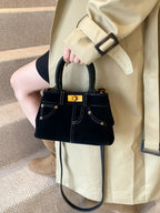 Suede Adjustable Strap Double-Use Handbag - Piña Colada
