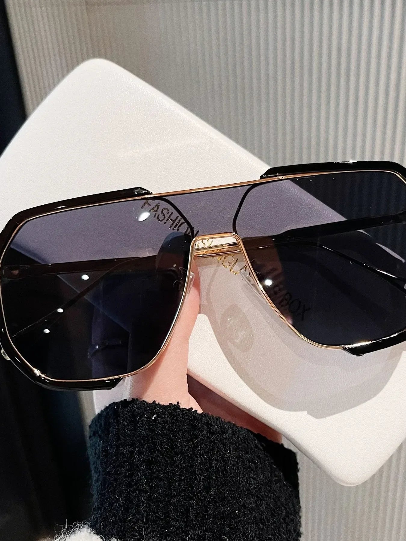 UV Protection Oversized Sunglasses - Piña Colada