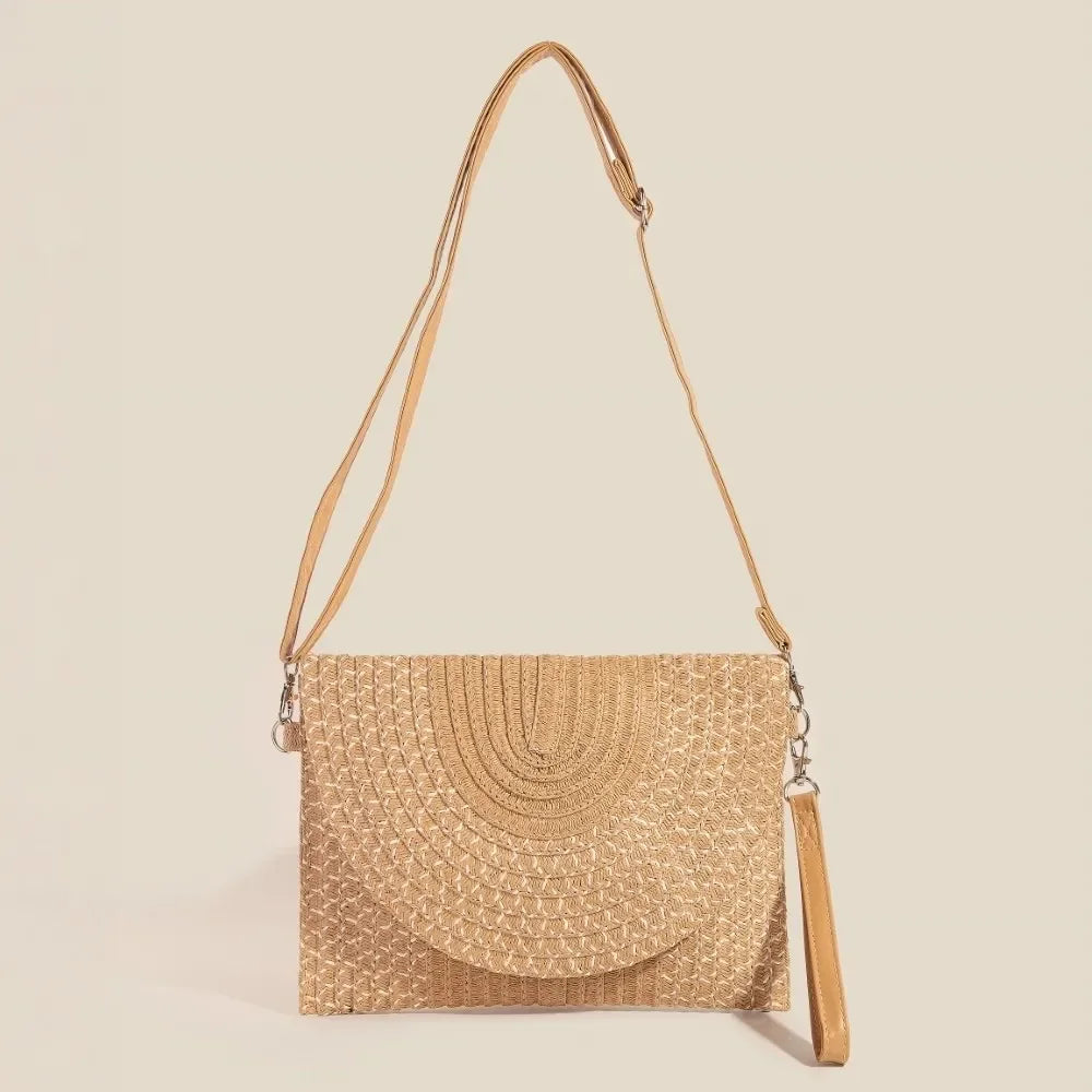 Fame Tight Woven Envelope Clutch Bag - Piña Colada