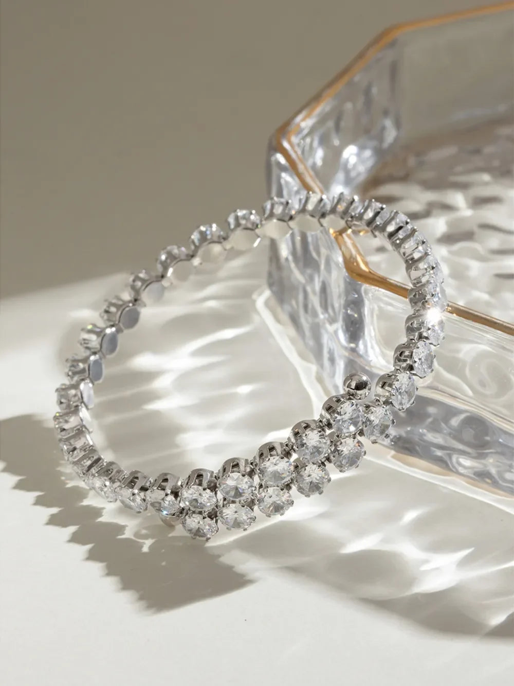 Stainless Steel Inlaid Zircon Bracelet - Piña Colada