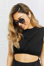 Metal-Plastic Hybrid Full Rim Sunglasses - Piña Colada