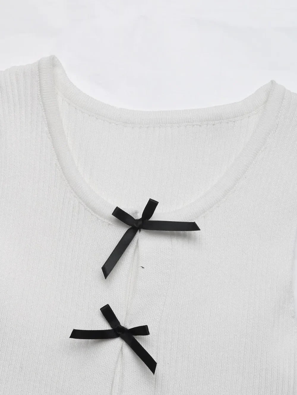 Perfee Bow Front Round Neck Tank - Piña Colada