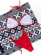 Frill Trill Halter Neck Bikini Set - Piña Colada