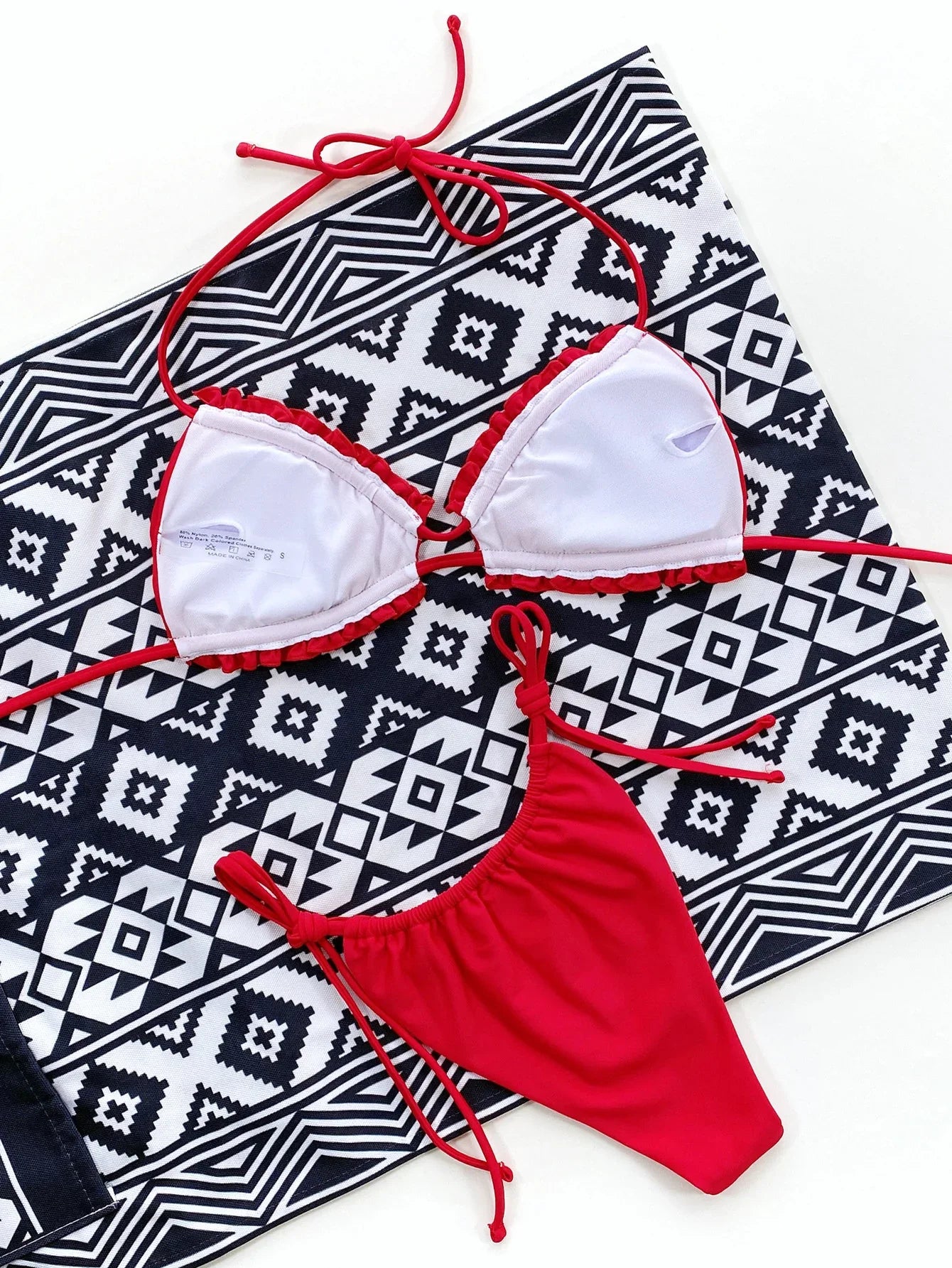 Frill Trill Halter Neck Bikini Set - Piña Colada