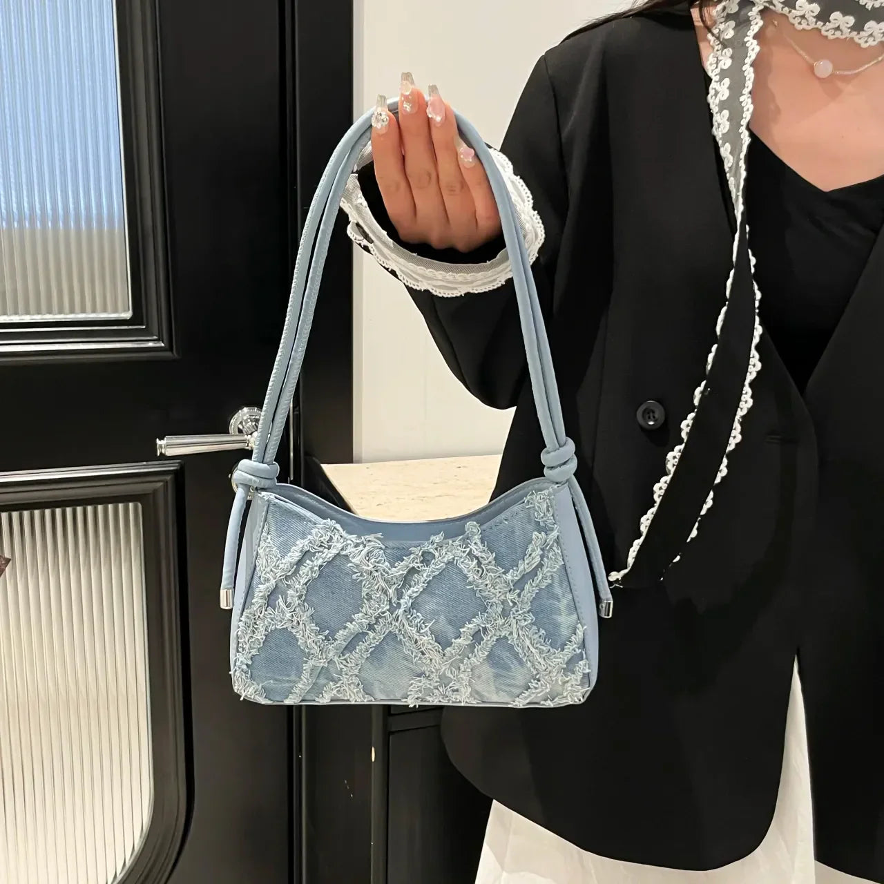 Raw Hem Shoulder Bag - Piña Colada