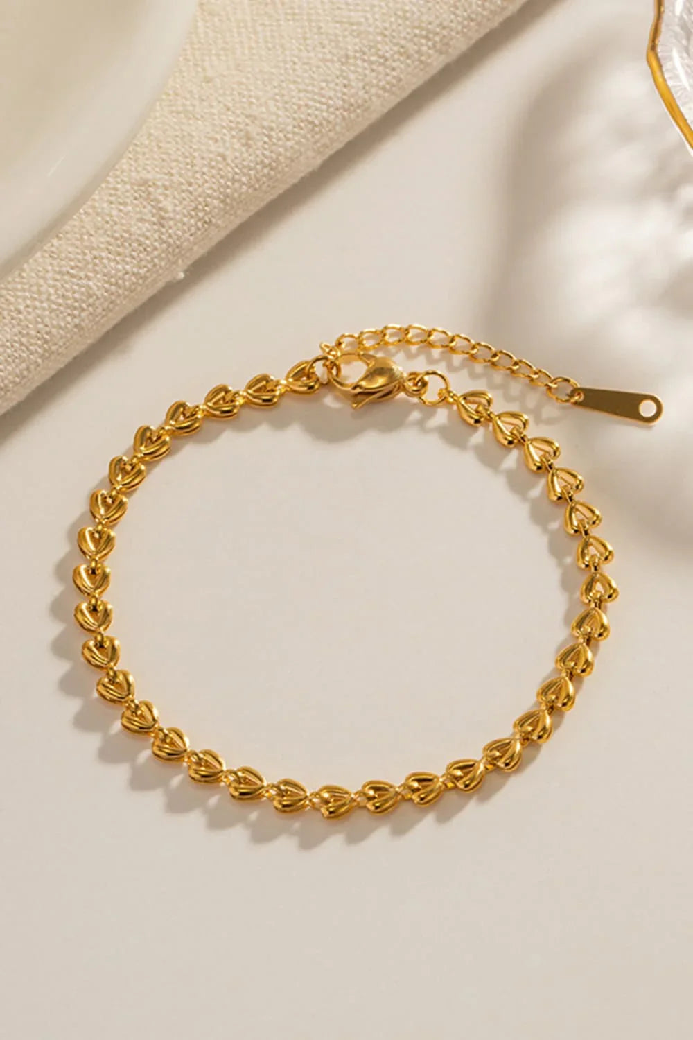 Heart Chain Lobster Clasp Bracelet - Piña Colada
