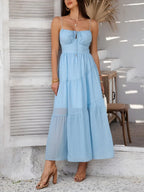 Devine Smocked Tiered Maxi Cami Dress - Piña Colada