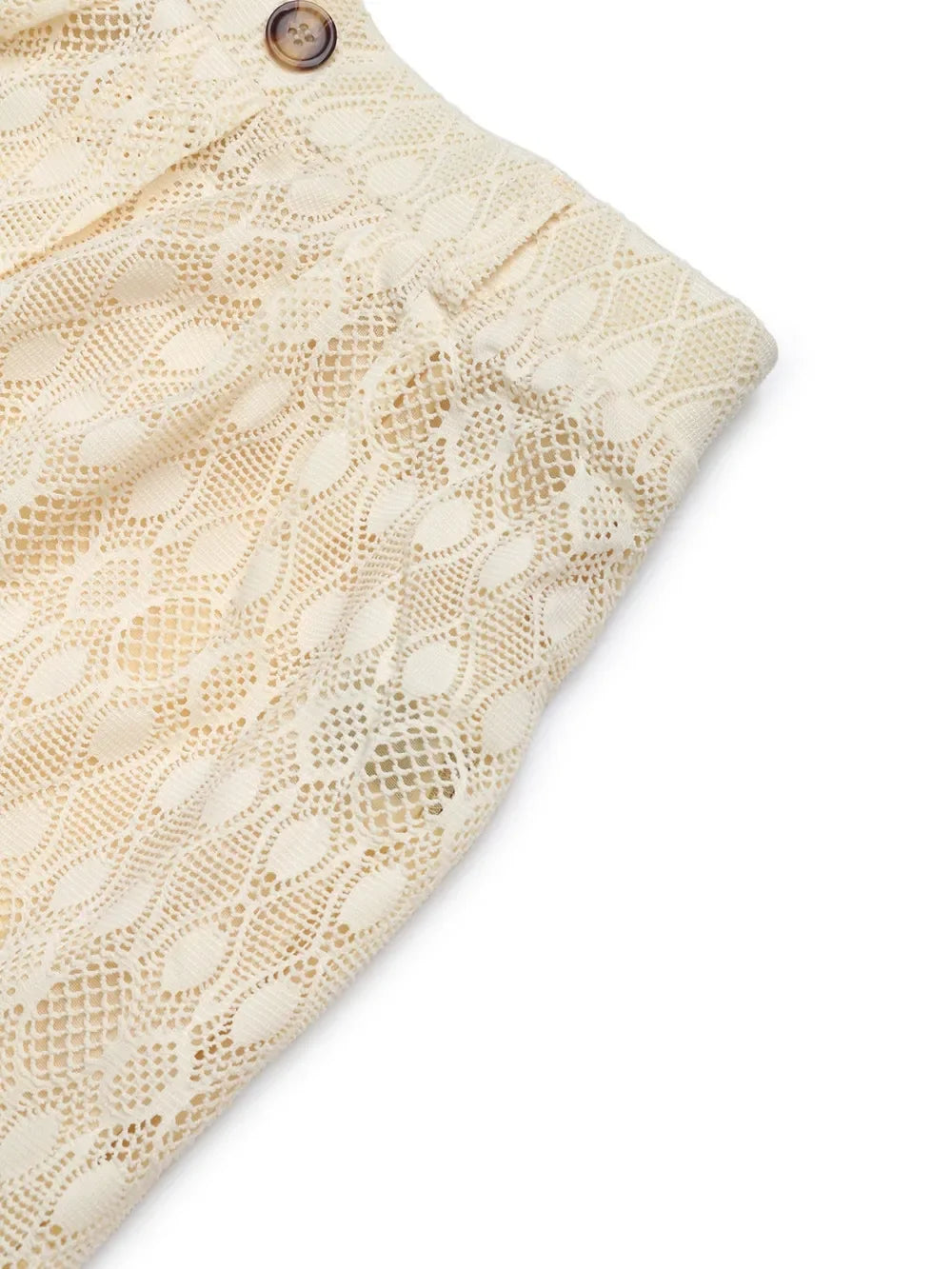 Decorative Button Wide Leg Pants - Piña Colada