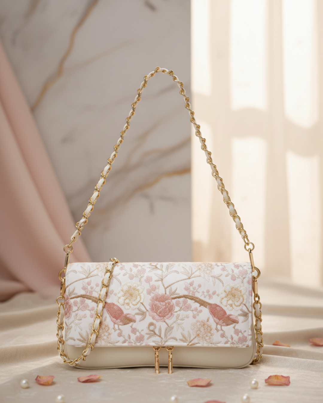 Floral Chain Shoulder Bag