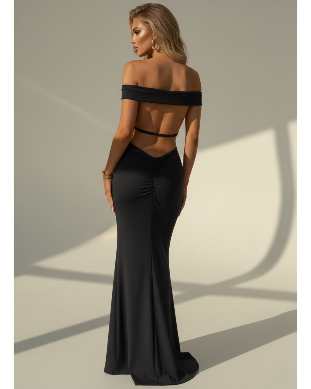 Backless Off-Shoulder Bodycon Mermaid Maxi Dress