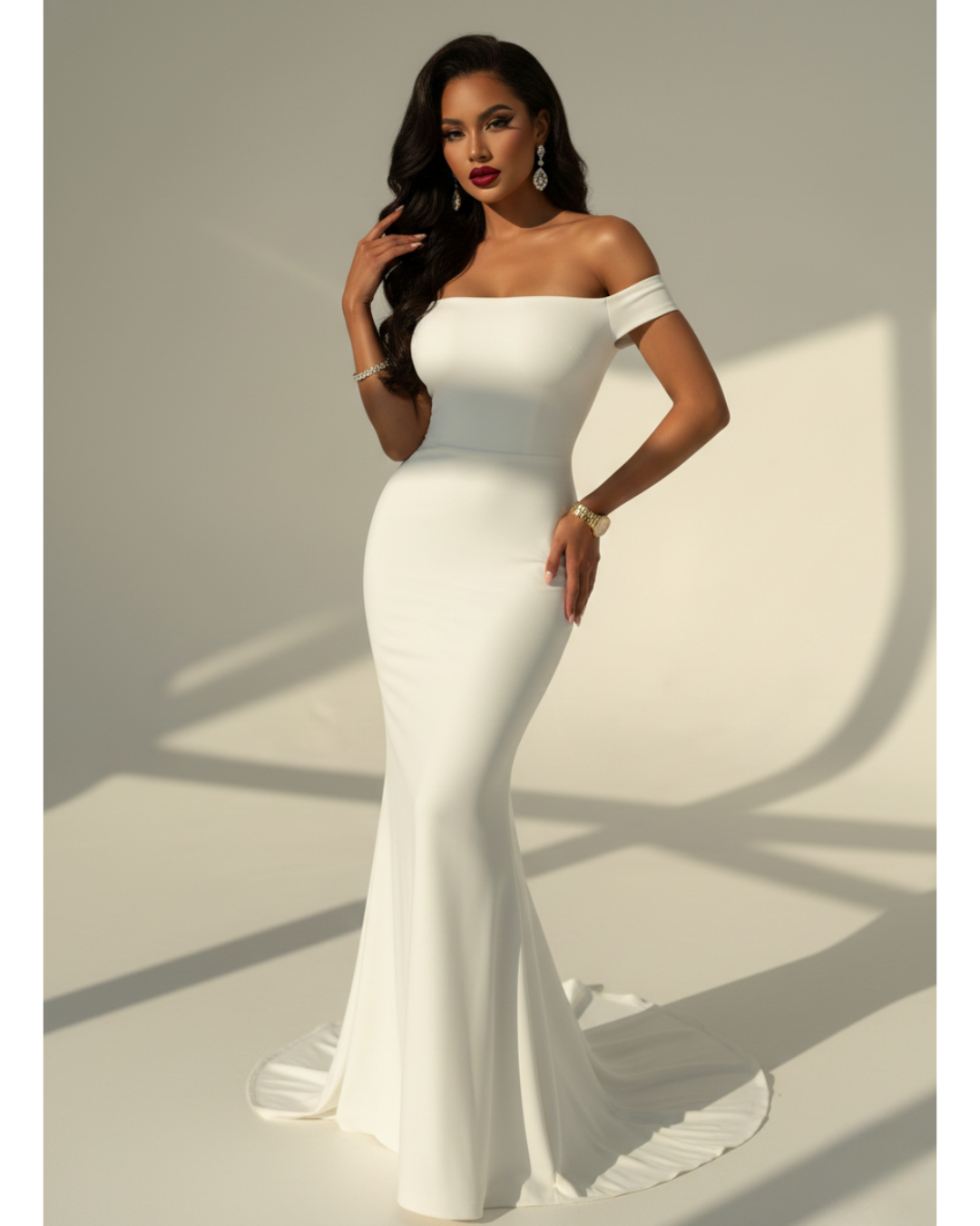 Backless Off-Shoulder Bodycon Mermaid Maxi Dress