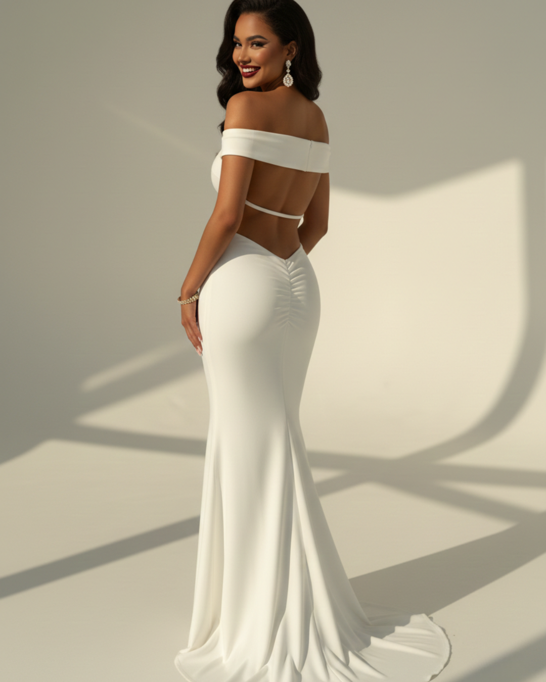 Backless Off-Shoulder Bodycon Mermaid Maxi Dress