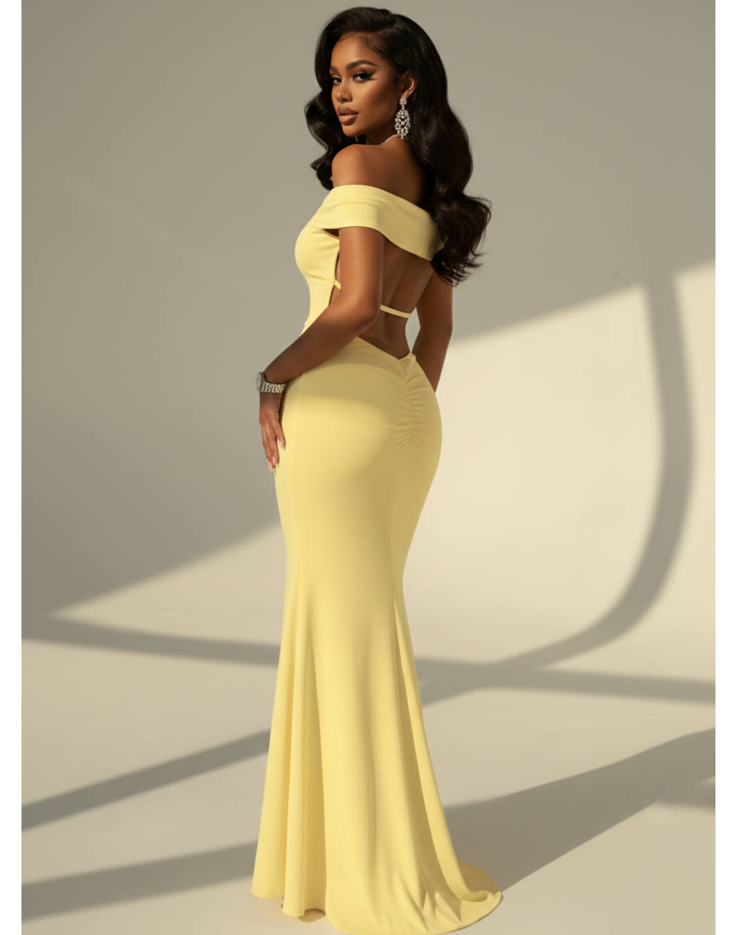 Backless Off-Shoulder Bodycon Mermaid Maxi Dress
