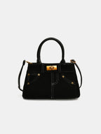 Suede Adjustable Strap Double-Use Handbag - Piña Colada