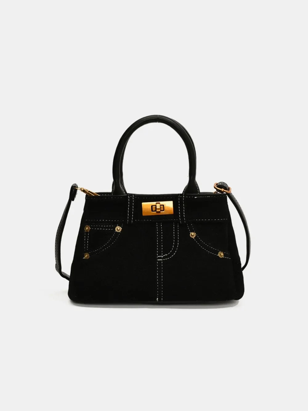 Suede Adjustable Strap Double-Use Handbag - Piña Colada