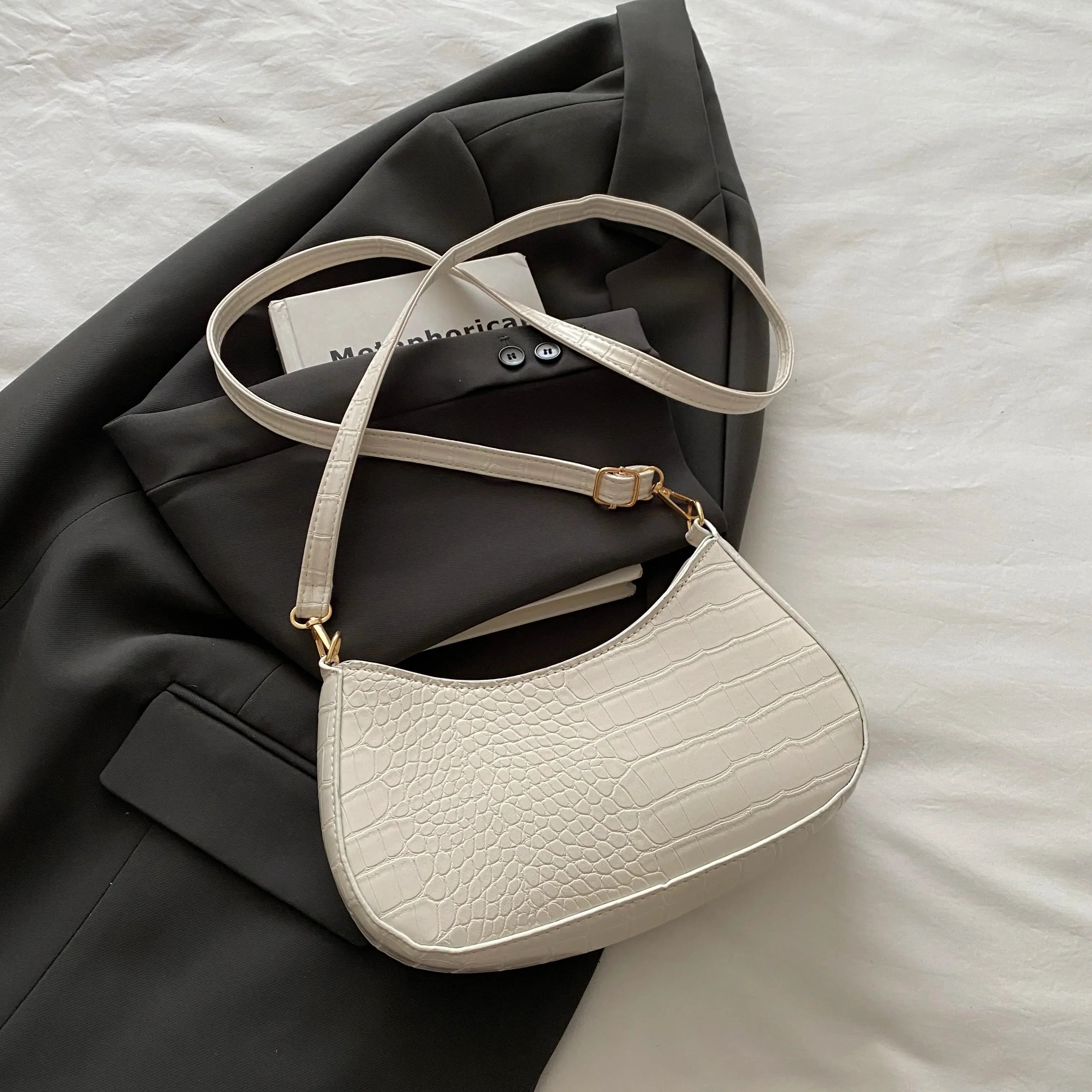 Chain-Embellished Shoulder Bag - Piña Colada