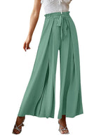 Tied Slit Wide Leg Pants - Piña Colada