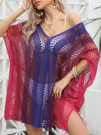 Rainbow Gradient Crochet Beach Cover Up - Piña Colada