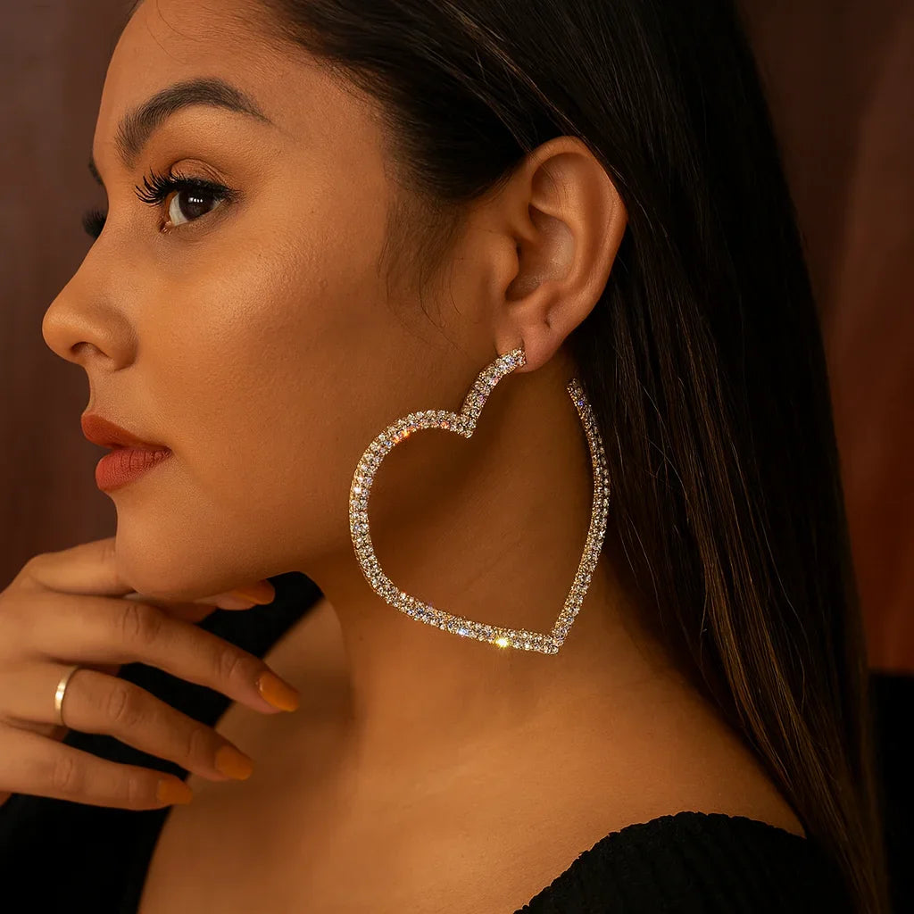 Big Heart Crystal Hoop