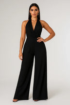 Backless Jumpsuits Women Halter Lace Up