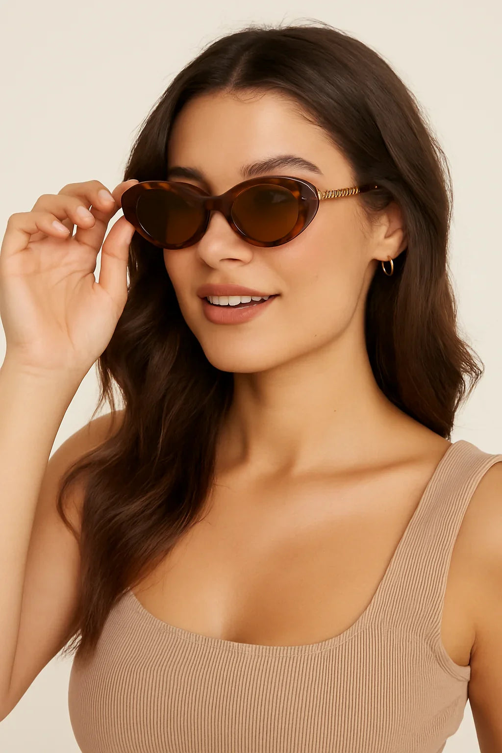 Polycarbonate Frame Cat-Eye Sunglasses