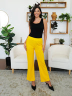 FAM-FAM Elastic Waist Bootcut Pants - Piña Colada