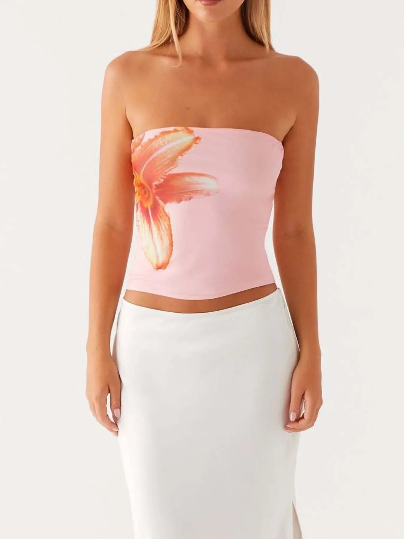 Flower Tube Top - Piña Colada