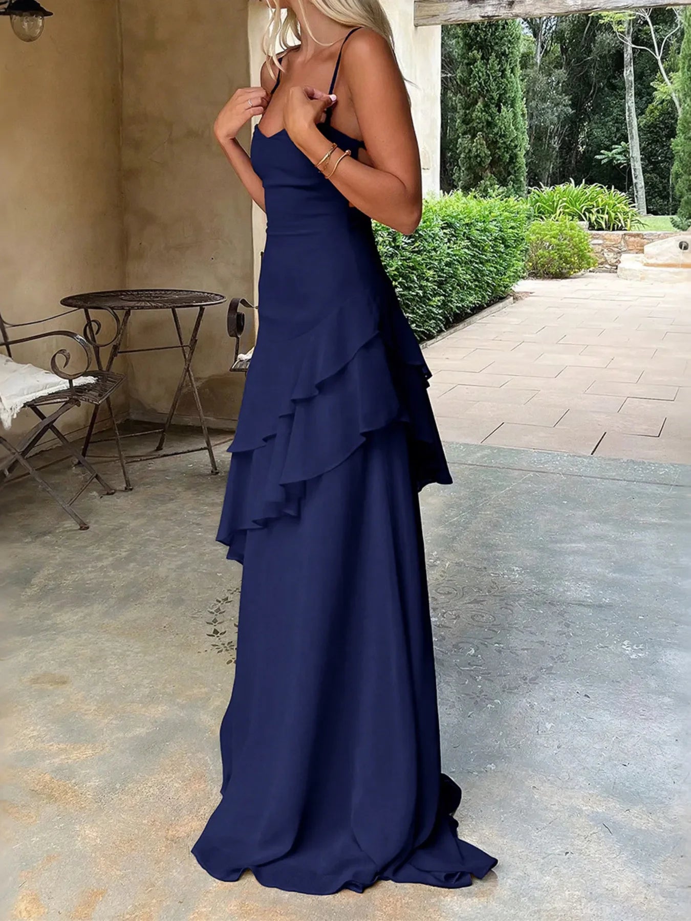 Sweetheart Neck Ruffled Maxi Cami Dress - Piña Colada