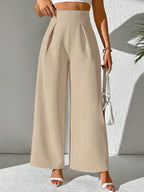 Wide Leg High Waist Pants - Piña Colada