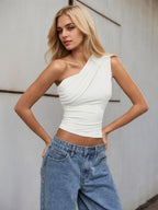 One-Shoulder Tank Top - Piña Colada